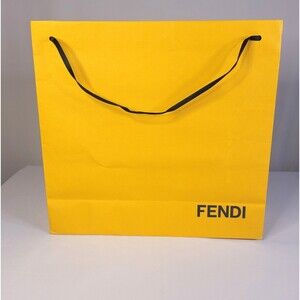 Authentic Fendi Large Yellow Paper Gift Shopping Bag
